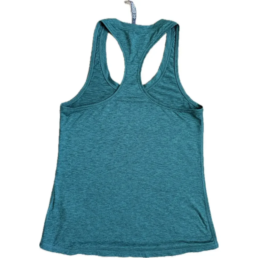 Vuori Lux Performance Racerback Tank Top Teal Green Blue Small Heathered Workout - Picture 6 of 7